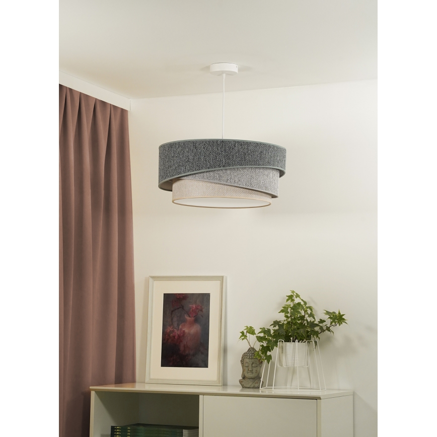 Duolla - Пендел KOBO ECO RECYCLING 1xE27/15W/230V Ø 45 см зелен/сив/кремав