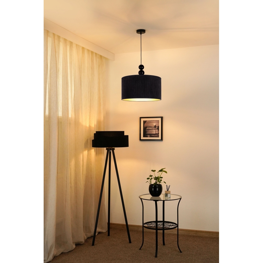 Duolla - Пендел LYON 1xE27/15W/230V Ø 40 см черен