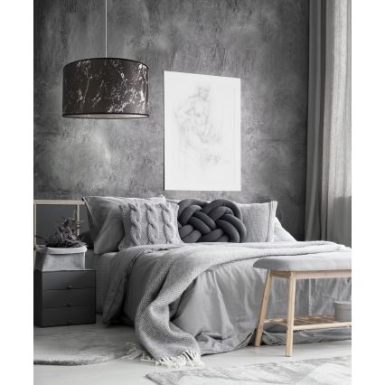 Duolla - Пендел MARBLE 1xE27/40W/230V Ø 45 см черен/бял