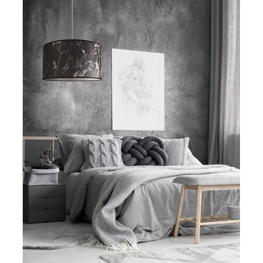 Duolla - Пендел MARBLE 1xE27/40W/230V Ø 45 см черен/бял