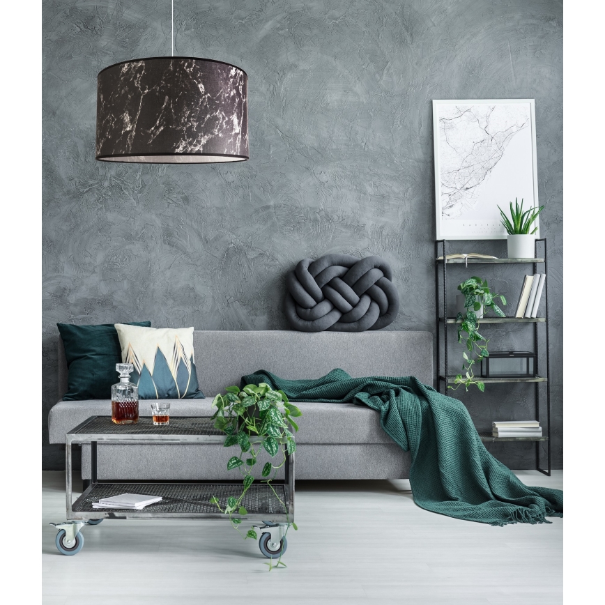 Duolla - Пендел MARBLE 1xE27/40W/230V Ø 45 см черен/бял
