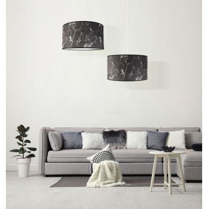 Duolla - Пендел MARBLE 1xE27/40W/230V Ø 45 см черен/бял