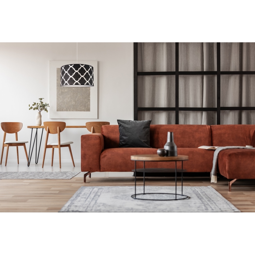 Duolla - Пендел MAROKO 1xE27/40W/230V Ø 45 см черен/бял