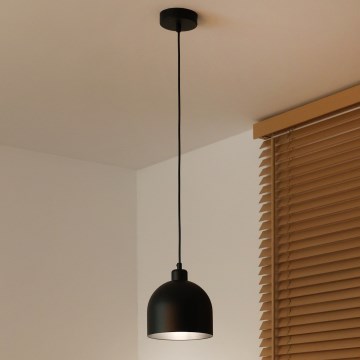 Duolla - Пендел на кабел IRONLINE 1xE27/15W/230V Ø 17 см, черен
