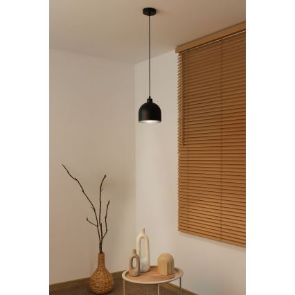 Duolla - Пендел на кабел IRONLINE 1xE27/15W/230V Ø 17 см, черен