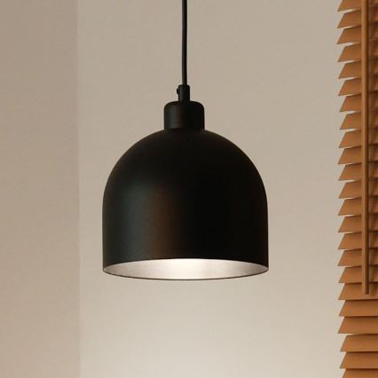 Duolla - Пендел на кабел IRONLINE 1xE27/15W/230V Ø 17 см, черен
