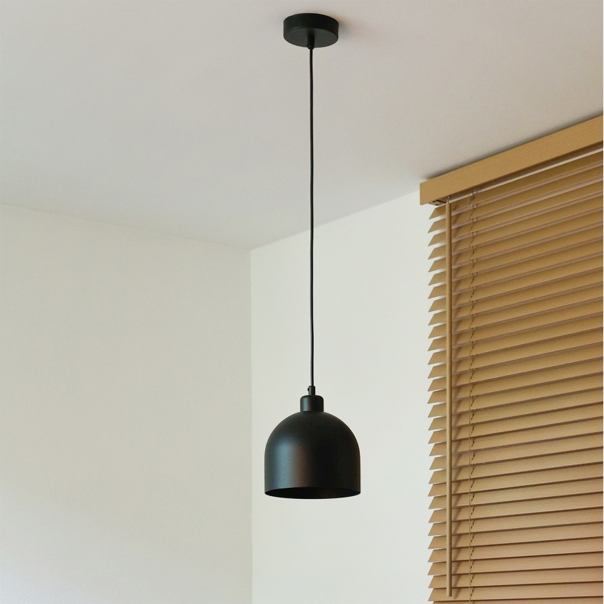 Duolla - Пендел на кабел IRONLINE 1xE27/15W/230V Ø 17 см, черен