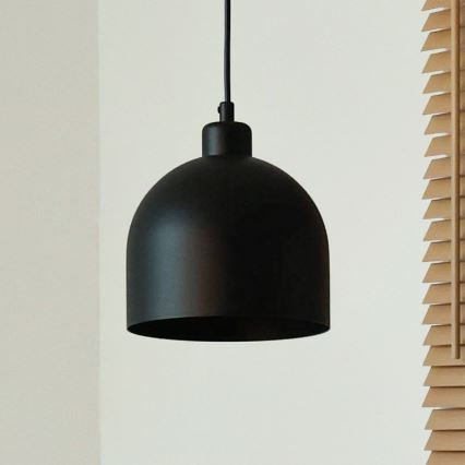 Duolla - Пендел на кабел IRONLINE 1xE27/15W/230V Ø 17 см, черен