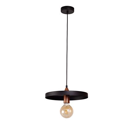 Duolla - Пендел на кабел IRONLINE 1xE27/15W/230V Ø 30 cm черен/меден