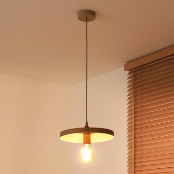 Duolla - Пендел на кабел IRONLINE 1xE27/15W/230V Ø 30 см бежов/меден