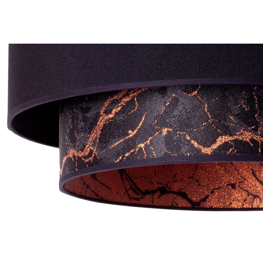 Duolla - Пендел NANTES 1xE27/15W/230V Ø 45 см черен/меден