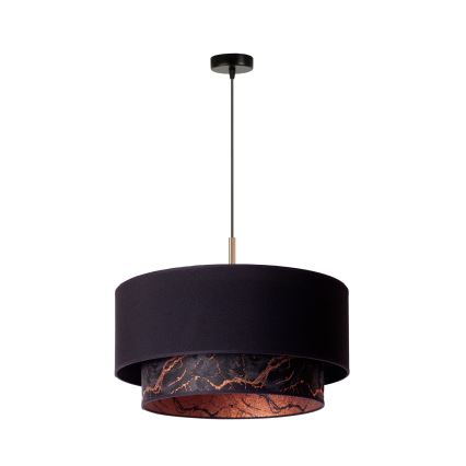 Duolla - Пендел NANTES 1xE27/15W/230V Ø 45 см черен/меден