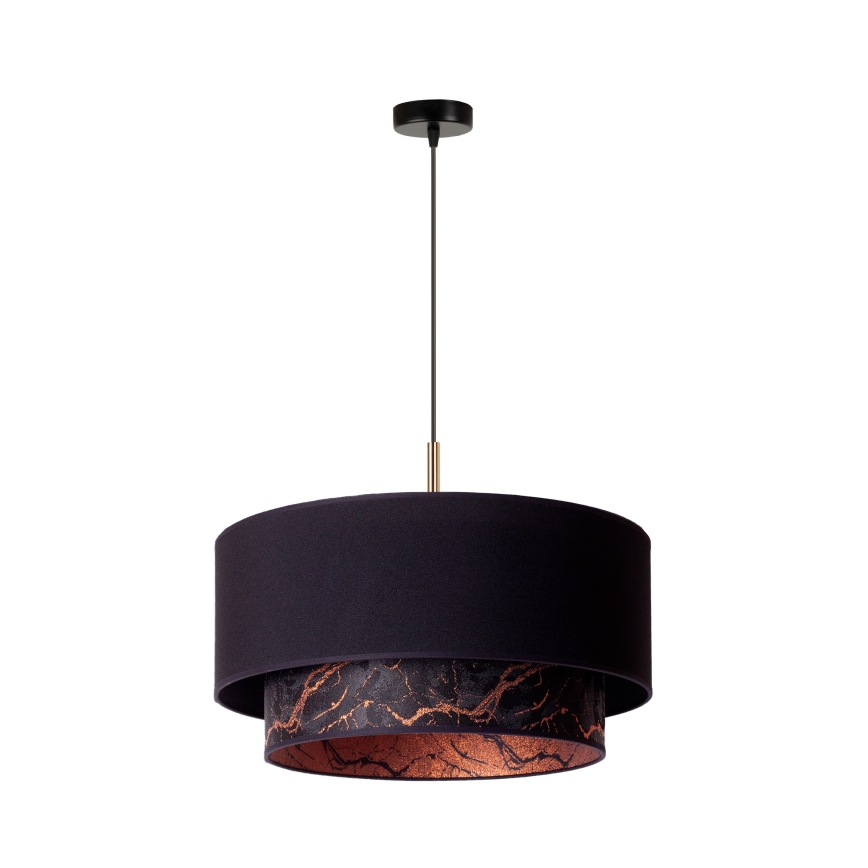 Duolla - Пендел NANTES 1xE27/15W/230V Ø 45 см черен/меден