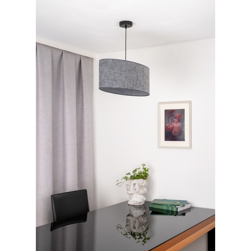 Duolla - Пендел OVAL 1xE27/15W/230V сив