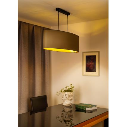 Duolla - Пендел OVAL VEGAN 2xE27/15W/230V бежов