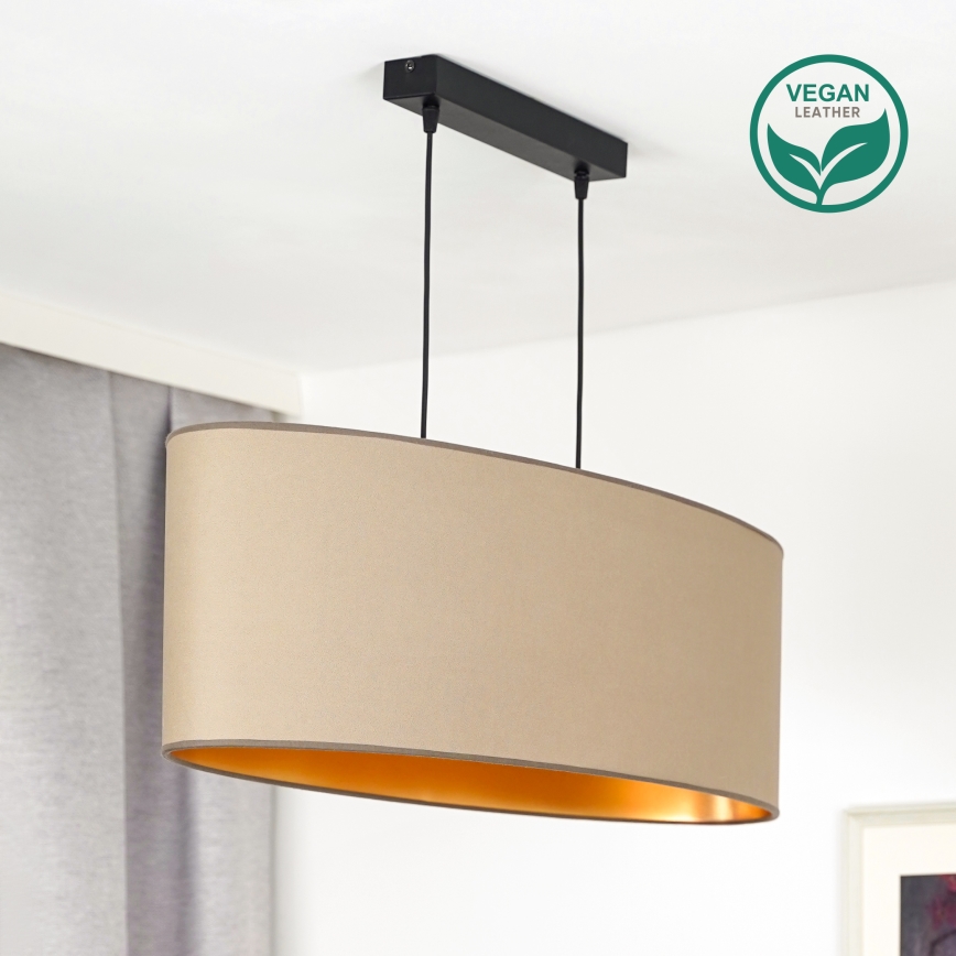 Duolla - Пендел OVAL VEGAN 2xE27/15W/230V бежов