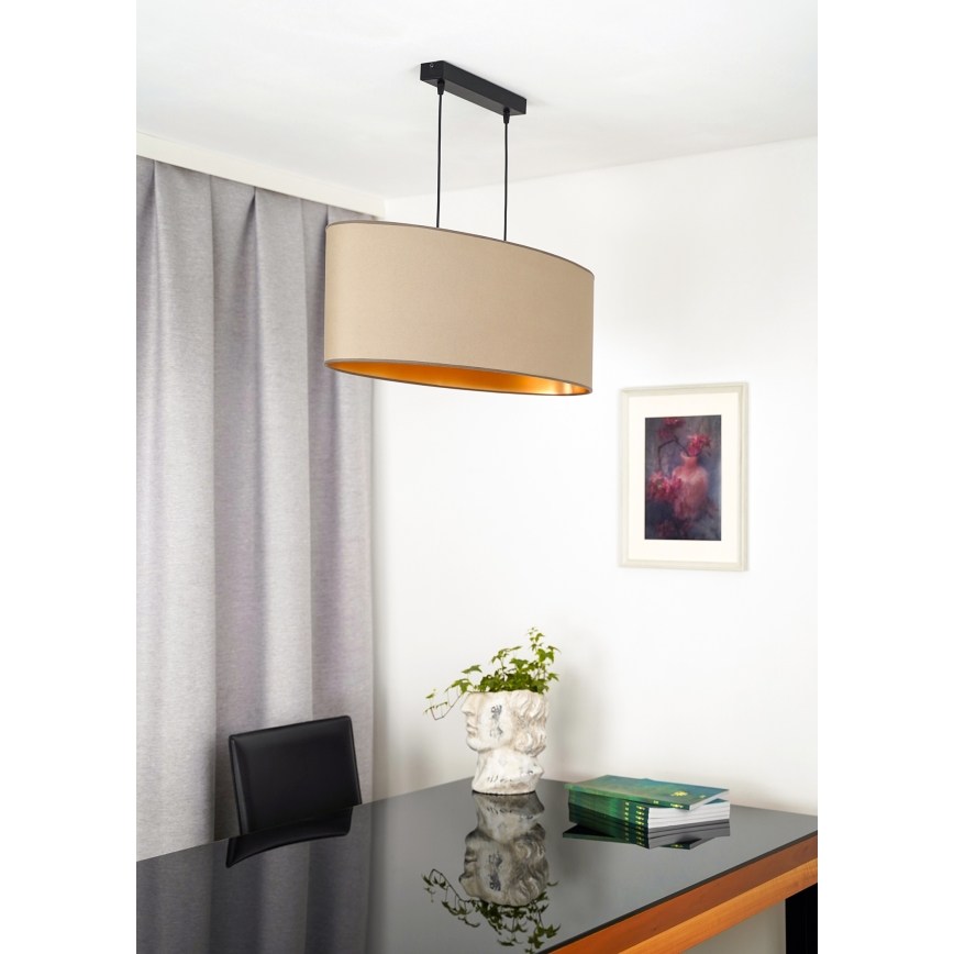 Duolla - Пендел OVAL VEGAN 2xE27/15W/230V бежов