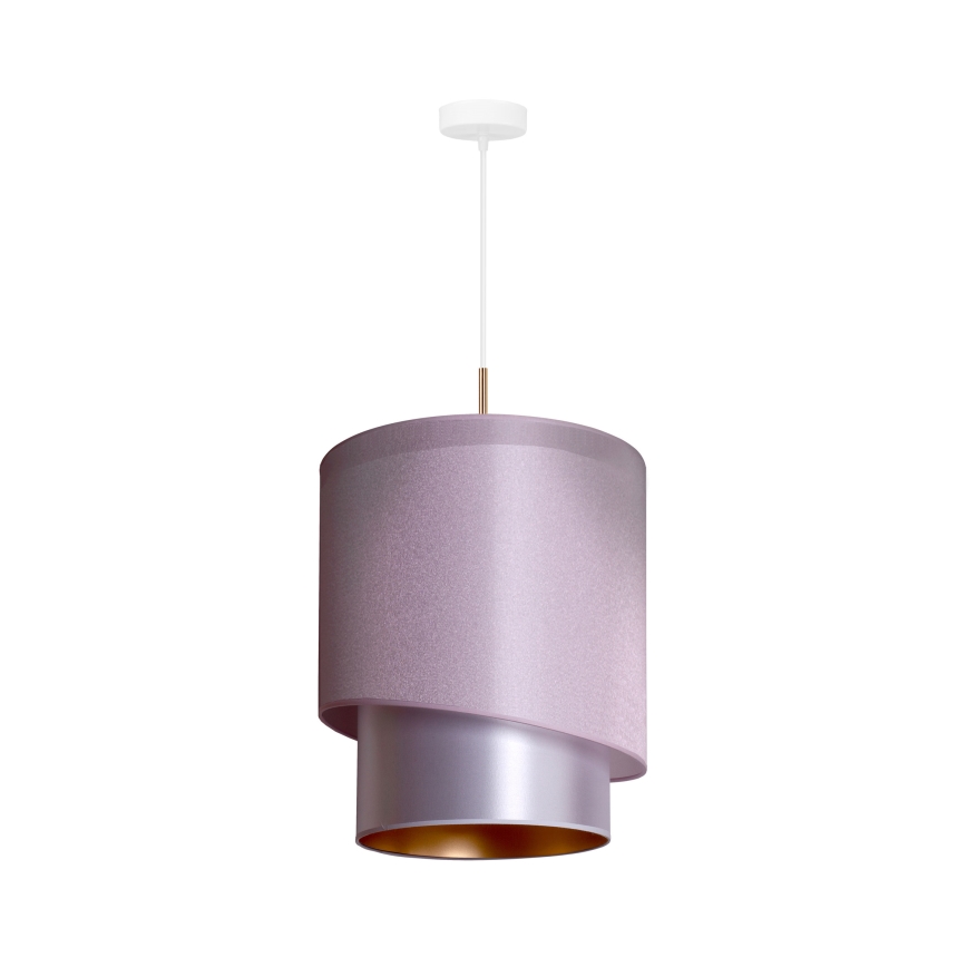 Duolla - Пендел PARIS 1xE27/15W/230V Ø 40 см розов/сребрист/меден