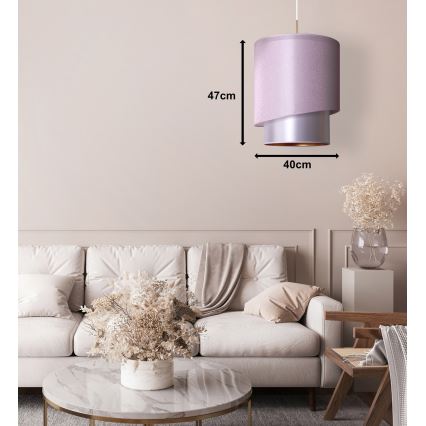 Duolla - Пендел PARIS 1xE27/15W/230V Ø 40 см розов/сребрист/меден