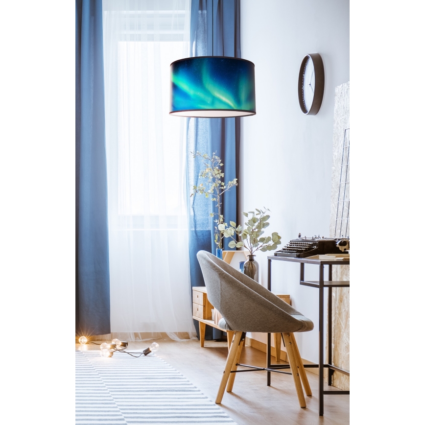 Duolla - Пендел PRINT M 1xE27/40W/230V Ø 35 см тюркоаз