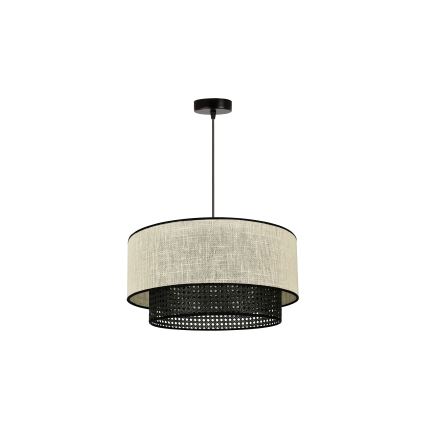 Duolla - Пендел RATTAN YUTE 1xE27/15W/230V Ø 45 см кремав/черен