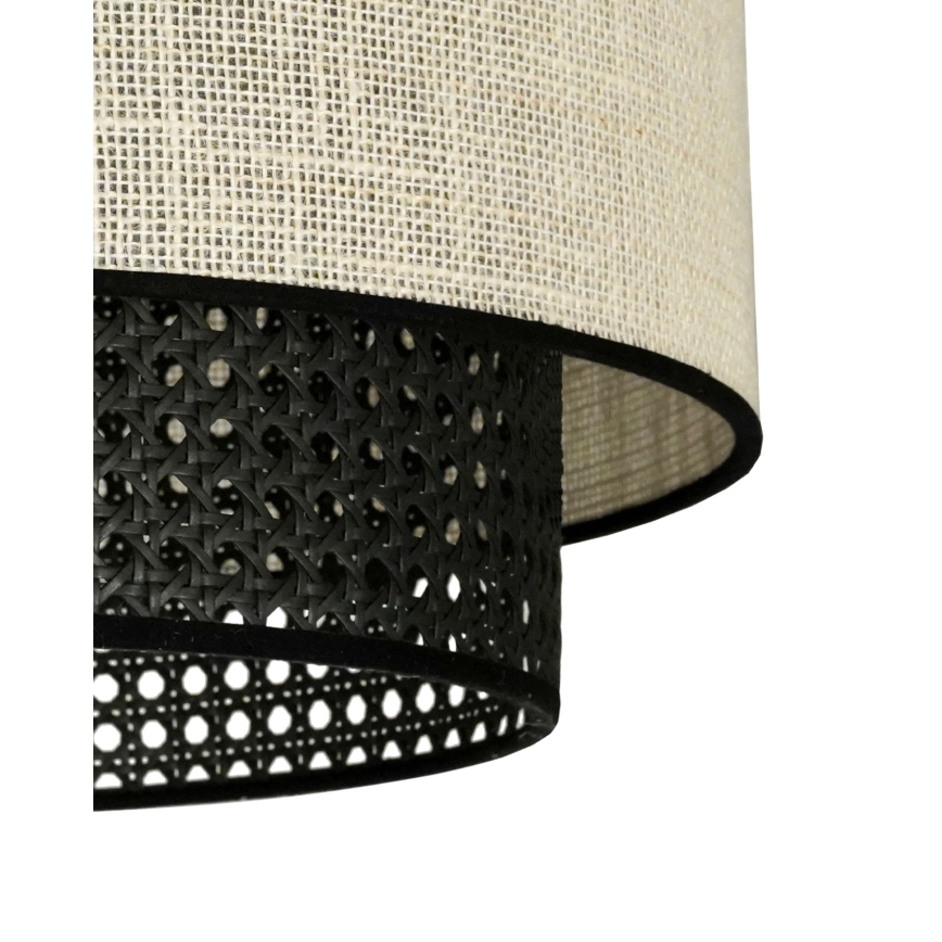 Duolla - Пендел RATTAN YUTE 1xE27/15W/230V Ø 45 см кремав/черен