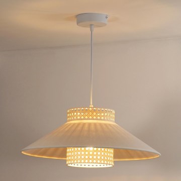 Duolla - Пендел RIO RATTAN 1xE27/15W/230V Ø 45 см бежов/ратан