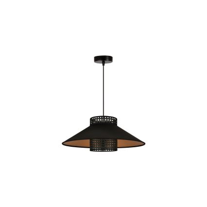 Duolla - Пендел RIO RATTAN 1xE27/15W/230V Ø 45 см черен/златист