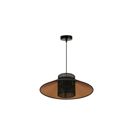 Duolla - Пендел RIO RATTAN 1xE27/15W/230V Ø 45 см черен/златист