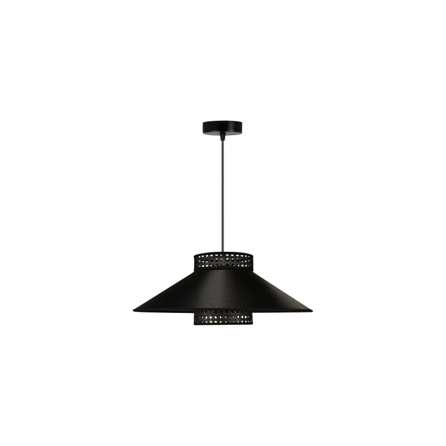 Duolla - Пендел RIO RATTAN 1xE27/15W/230V Ø 45 см черен/златист
