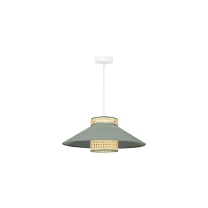 Duolla - Пендел RIO RATTAN 1xE27/15W/230V Ø 45 см зелен/ратан