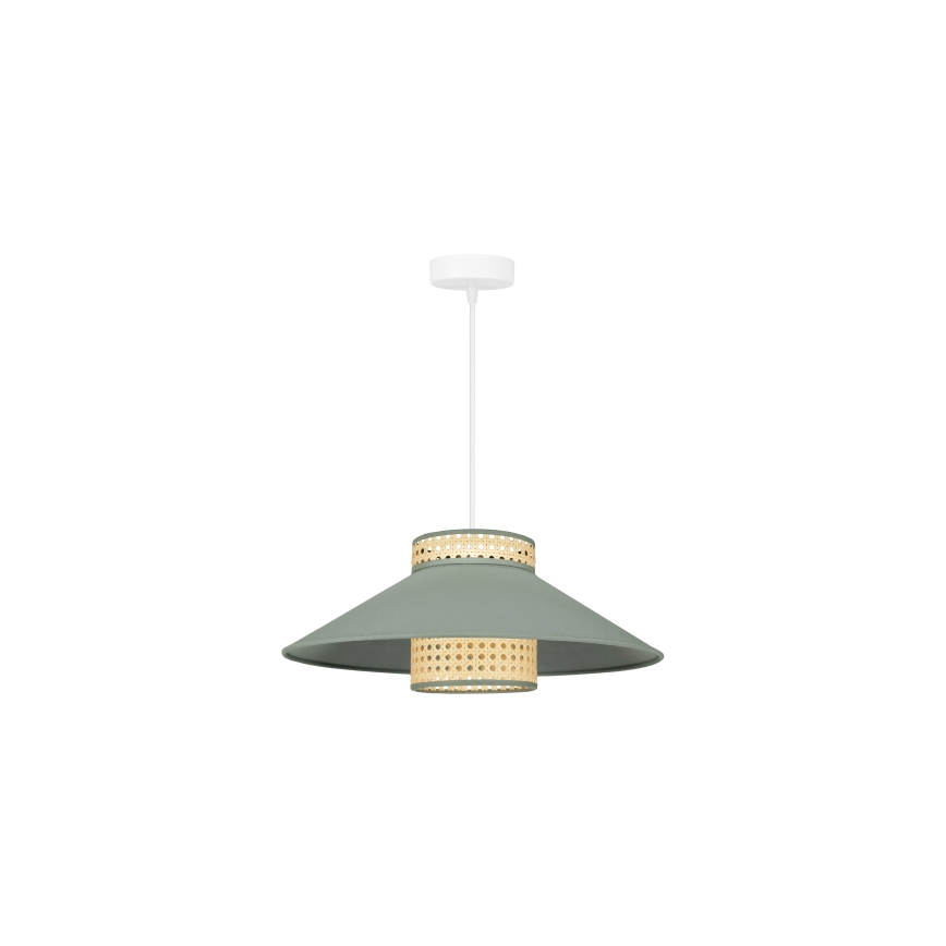 Duolla - Пендел RIO RATTAN 1xE27/15W/230V Ø 45 см зелен/ратан