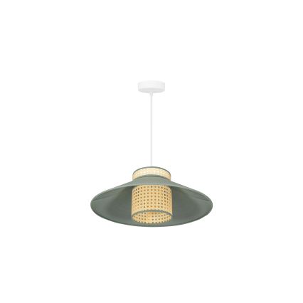 Duolla - Пендел RIO RATTAN 1xE27/15W/230V Ø 45 см зелен/ратан