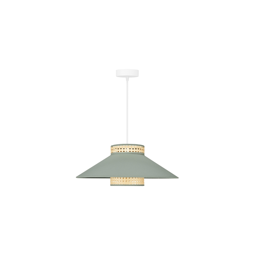 Duolla - Пендел RIO RATTAN 1xE27/15W/230V Ø 45 см зелен/ратан