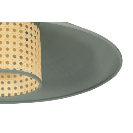 Duolla - Пендел RIO RATTAN 1xE27/15W/230V Ø 45 см зелен/ратан
