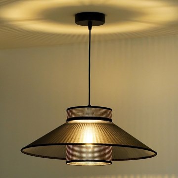 Duolla - Пендел RIO SHINY 1xE27/15W/230V Ø 45 см черен/меден