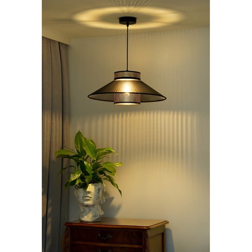 Duolla - Пендел RIO SHINY 1xE27/15W/230V Ø 45 см черен/меден