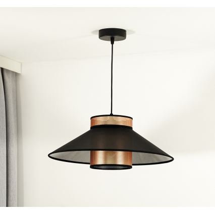 Duolla - Пендел RIO SHINY 1xE27/15W/230V Ø 45 см черен/меден