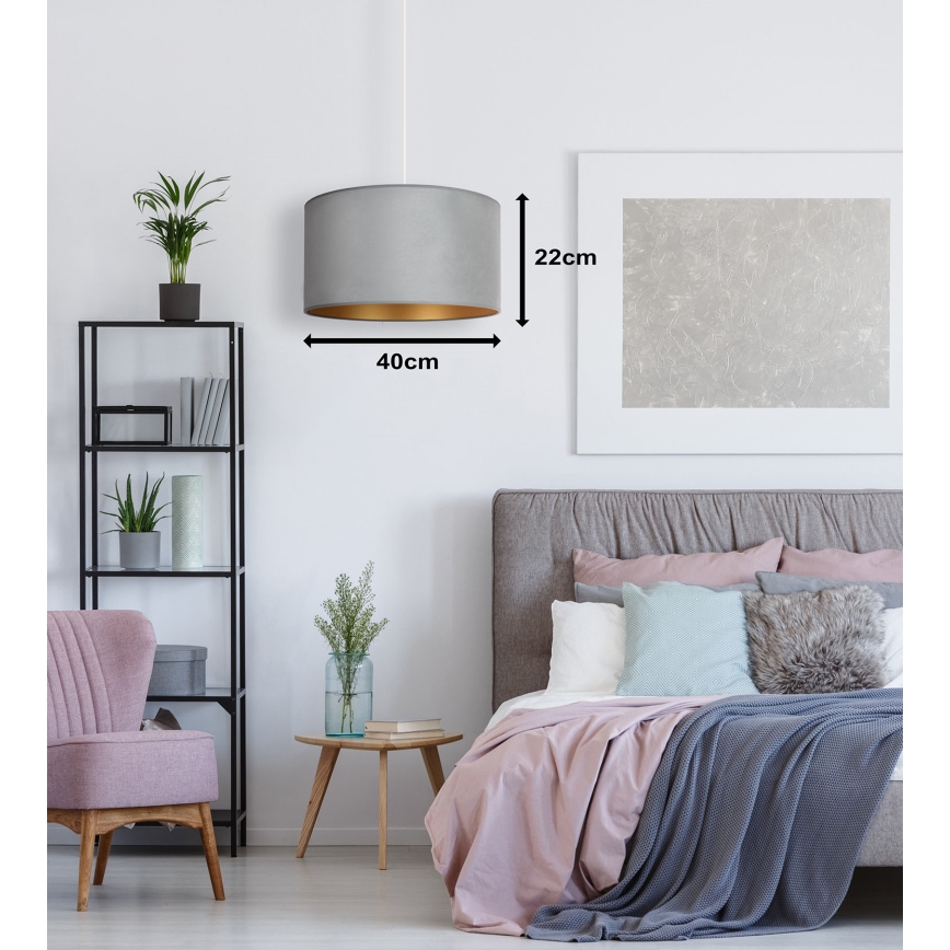 Duolla - Пендел ROLLER 1xE27/15W/230V лампа Ø 40 см зелен/златист