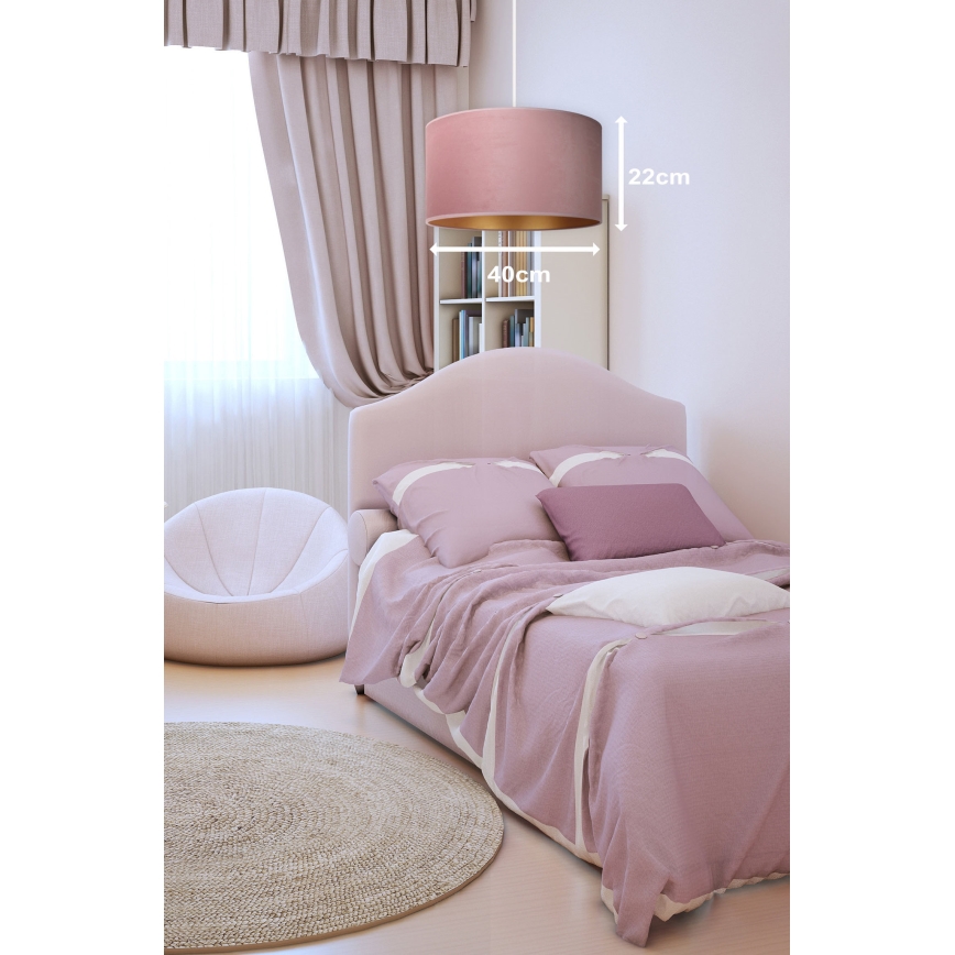 Duolla - Пендел ROLLER 1xE27/15W/230V Ø 40 см розов/златист
