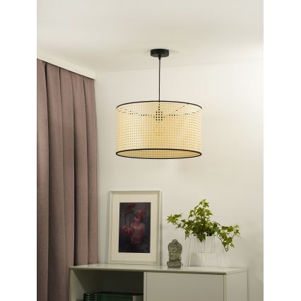 Duolla - Пендел ROLLER 1xE27/15W/230V Ø 45 см ратан/черен