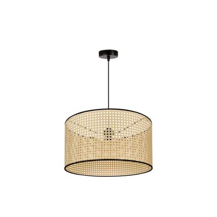Duolla - Пендел ROLLER 1xE27/15W/230V Ø 45 см ратан/черен