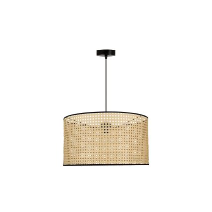 Duolla - Пендел ROLLER 1xE27/15W/230V Ø 45 см ратан/черен