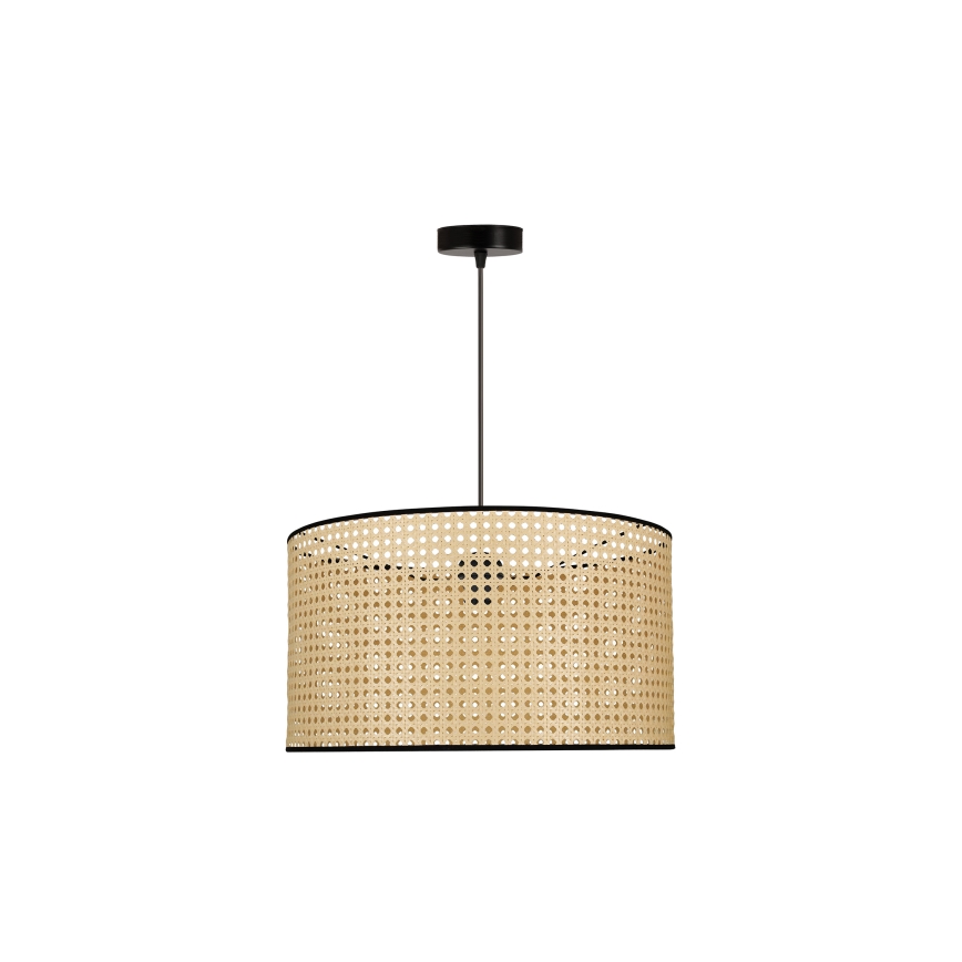 Duolla - Пендел ROLLER 1xE27/15W/230V Ø 45 см ратан/черен