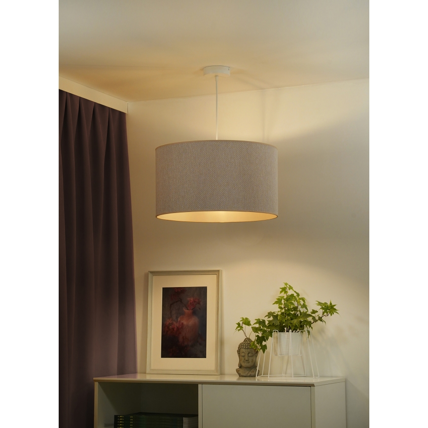 Duolla - Пендел ROLLER ECO RECYCLING 1xE27/15W/230V Ø 45 см кремав
