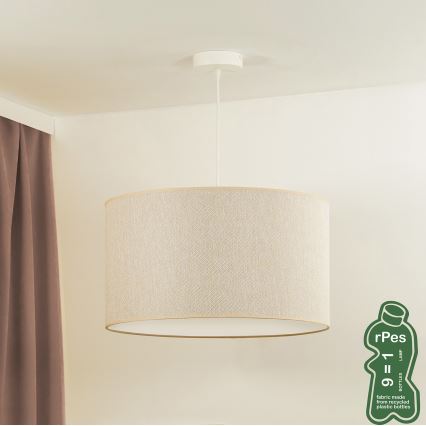 Duolla - Пендел ROLLER ECO RECYCLING 1xE27/15W/230V Ø 45 см кремав