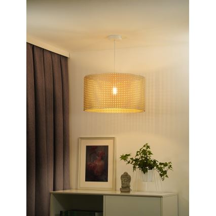 Duolla - Пендел ROLLER RATTAN 1xE27/15W/230V Ø 45 см бежов