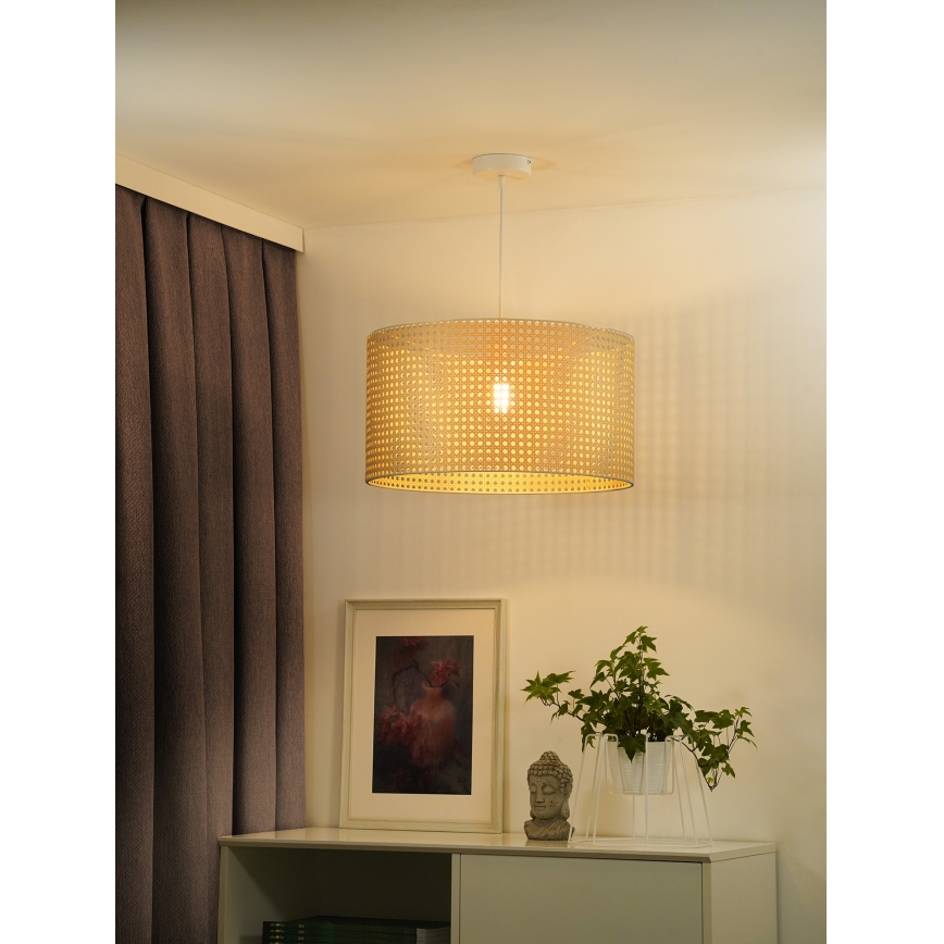 Duolla - Пендел ROLLER RATTAN 1xE27/15W/230V Ø 45 см бежов