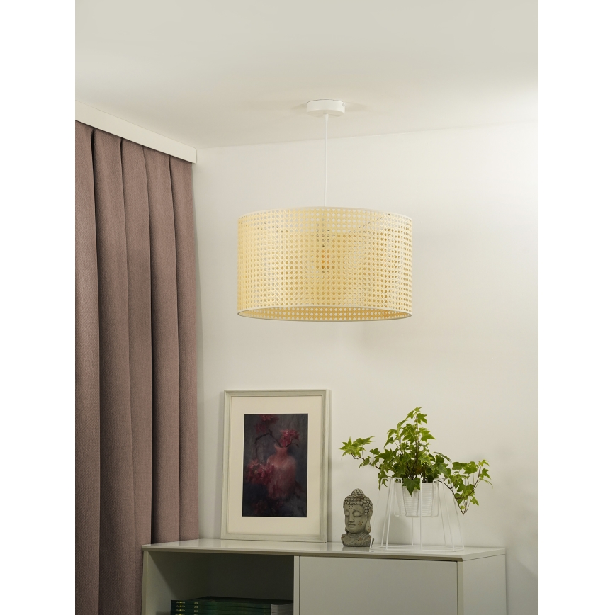 Duolla - Пендел ROLLER RATTAN 1xE27/15W/230V Ø 45 см бежов