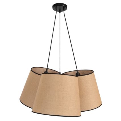 Duolla - Пендел ROSSA 3xE27/15W/230V Ø 75 см кафяв/черен